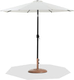 Fiji - Aluminum Patio Umbrella With Round Teak And Black Base