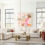 Elle - 8 Light Chandelier - Brass / White