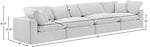 Comfy - Velvet Modular Sofa 4 Seats