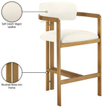 Aurum - Vegan Leather Upholstered Counter Stool With Brushed Brass Base