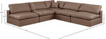 Comfy - 5 Piece Faux Leather Modular Corner Armless Sectional