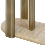 Rounded Cantilever - Accent Table - Beige / Gold