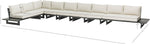 Maldives - 7 Piece Water Resistant Outdoor Patio Modular Sectional With Gray Base