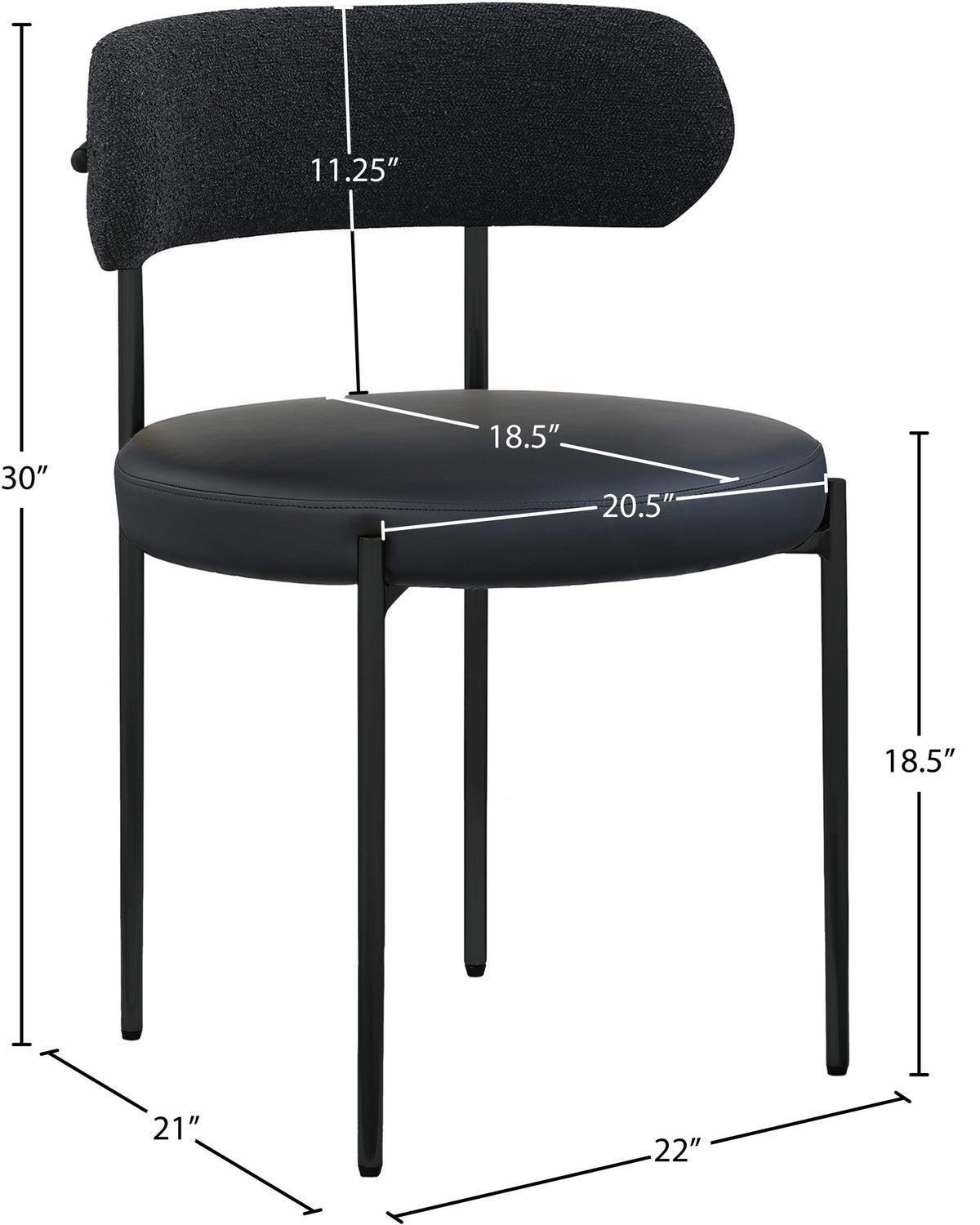 Beacon - Faux Leather Dining Chair With Black Legs (Set of 2)