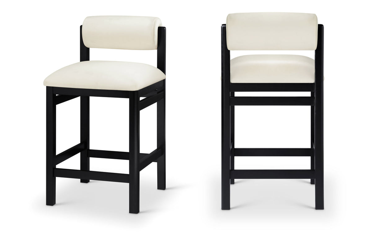 Roundhill - Faux Leather Counter Stool - Black Frame