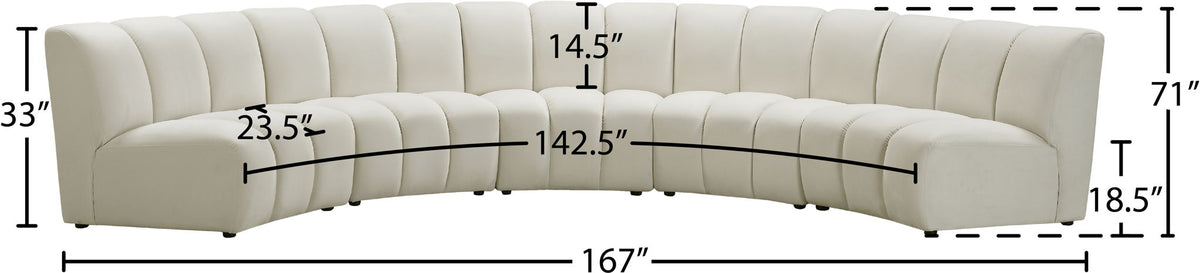 Infinity - 5 Piece Velvet Modular Sectional