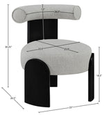 Calder - Linen Textured Fabric Upholstered Accent Chair - Painted Black Base