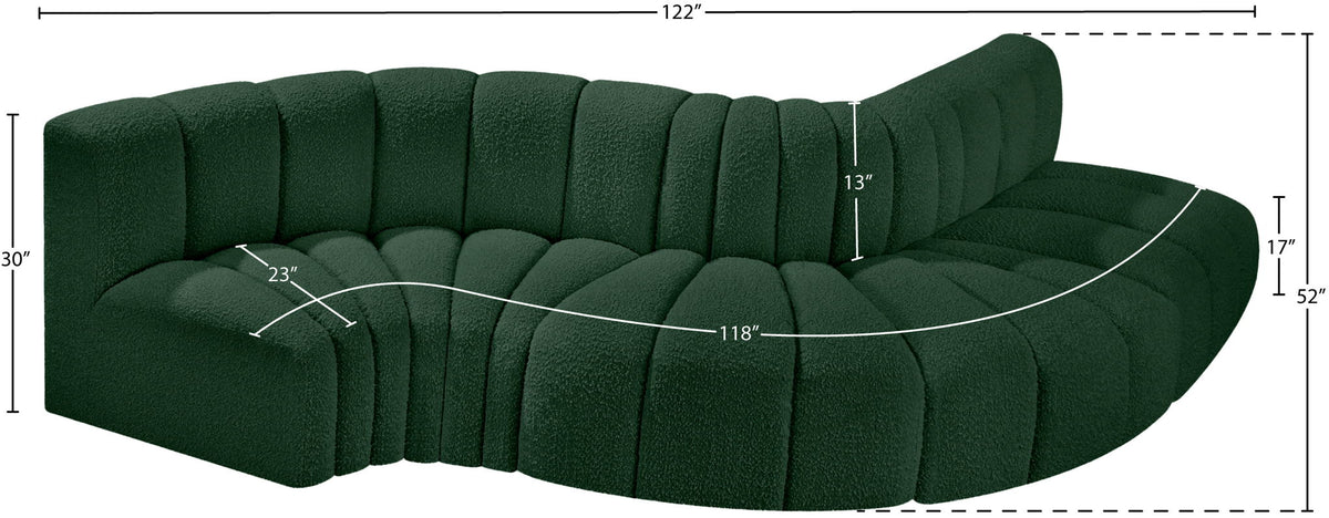 Arc - Boucle Fabric 5 Piece Modular Sofa
