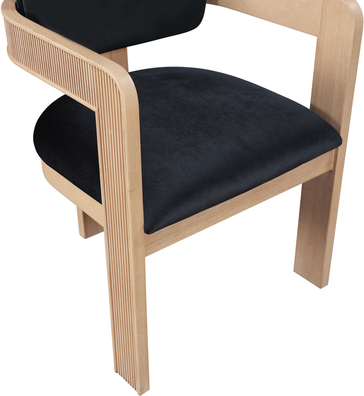 Sacha - Velvet Dining Chair With Natural Base (Set of 2)
