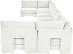 Hammond - Velvet Performance Fabric Upholstered 8 Piece U-Shaped Armless Sectional - Beige