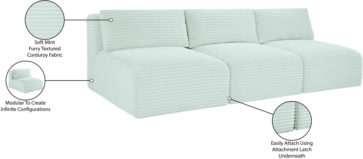 Shaggy - 3 Seat Modular Armless Sofa