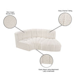 Arc - Boucle Fabric 3 Piece Modular L-Shaped Sofa