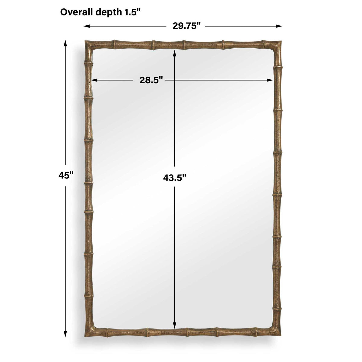 Brass Bamboo - Rectangle Mirror - Brass / Gold