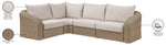 Seacrest - Olefin Water Resistant Fabric And Wicker 4 Piece Outdoor Patio Modular Sectional