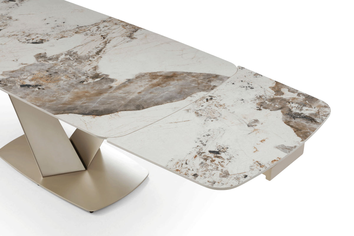 93 - Dining Table - White / Gold