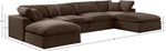 Comfy - 6 Piece Velvet Modular Double Chaise Sectional