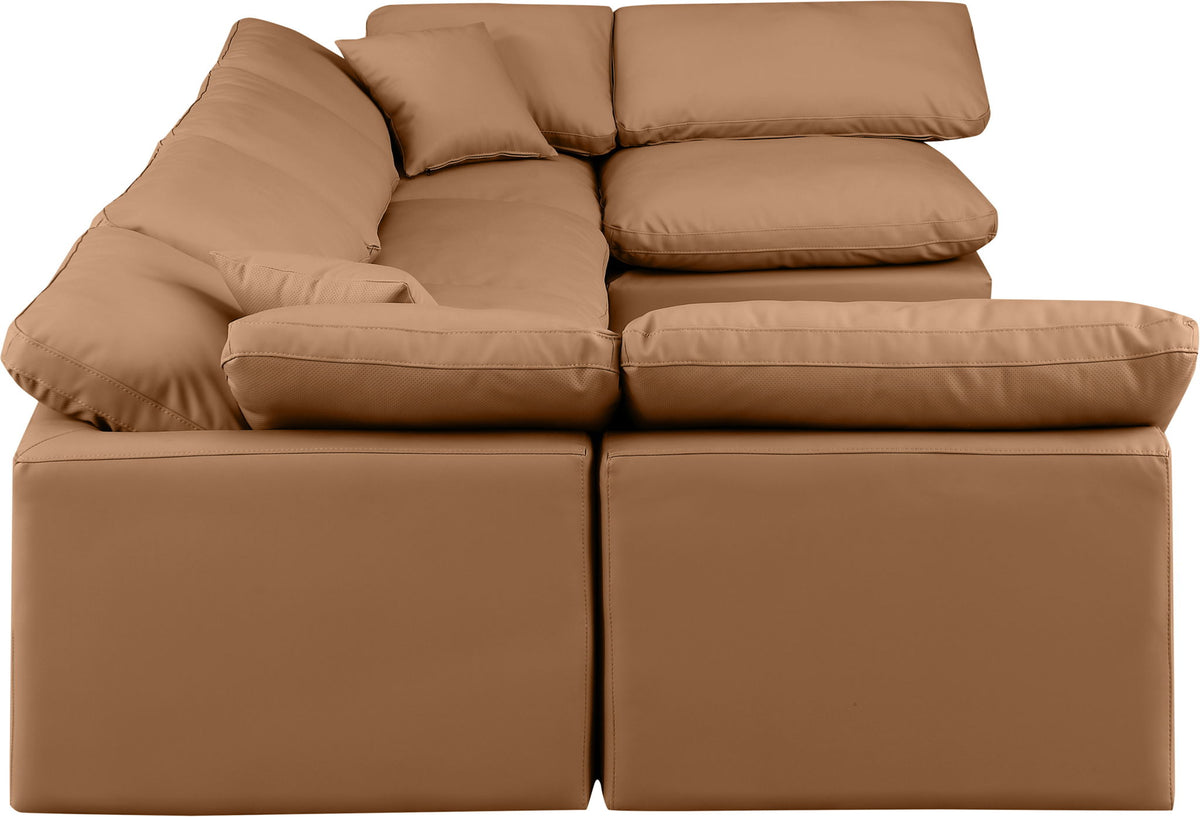 Indulge - Faux Leather 6 Piece Modular U-Shaped Sectional
