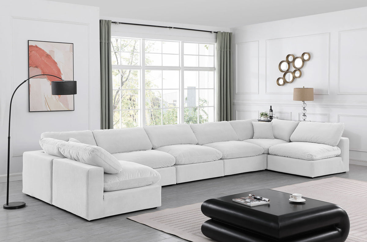 Comfy - 7 Piece Velvet Modular Armless Sectional