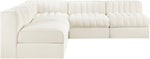 Rummi - Armless Velvet Performance Fabric Upholstered 5 Piece Modular Sectional