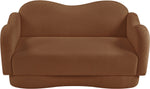 Bloom - Teddy Fabric Loveseat - Saddle