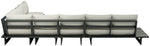 Maldives - 5 Piece Water Resistant Outdoor Patio Modular Sectional With Gray Base