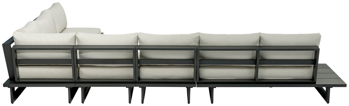 Maldives - 5 Piece Water Resistant Outdoor Patio Modular Sectional With Gray Base