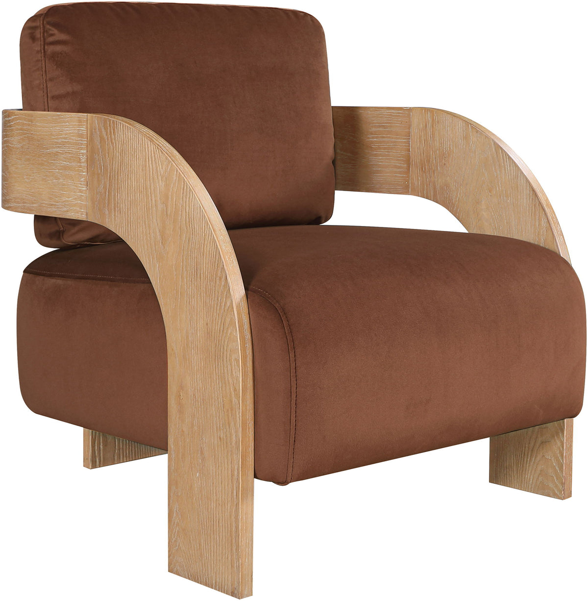 Cedra - Velvet Performance Fabric Upholstered Accent Chair - Cognac