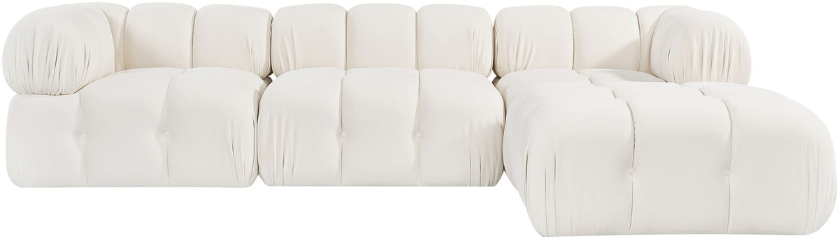 Orin - Velvet 4 Piece Modular Sectional With Chaise