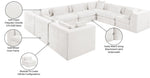 Stellar - 8 Piece Chenille Fabric Upholstered Modular Sectional