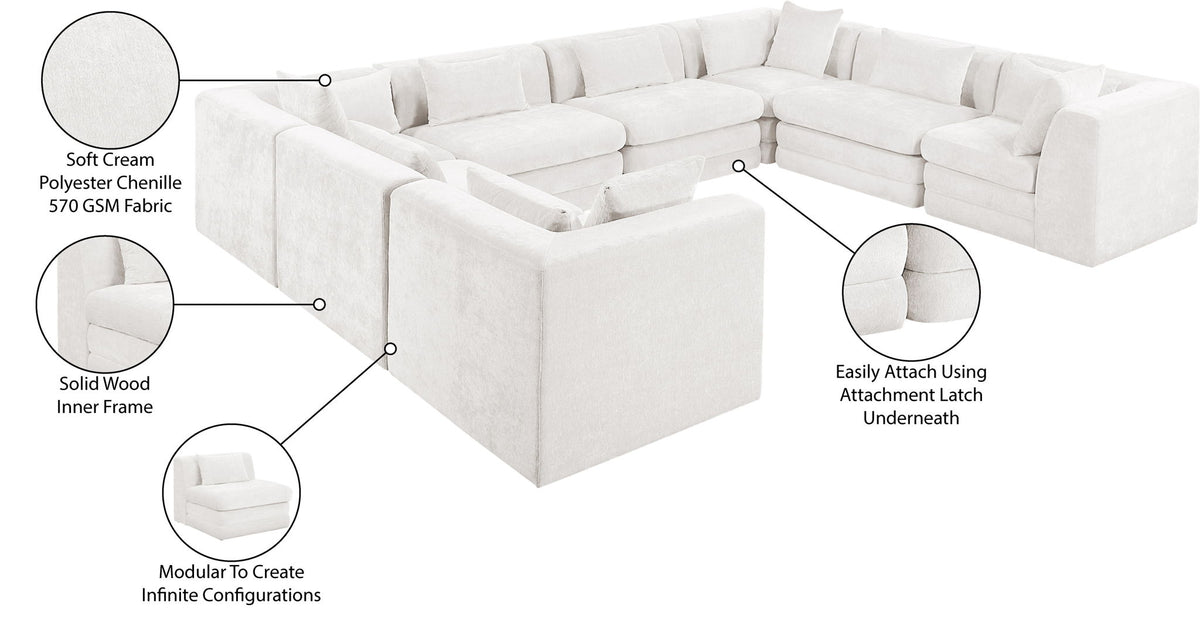 Stellar - 8 Piece Chenille Fabric Upholstered Modular Sectional