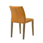 Velena - Full Back Top Grain Leather Upholstered Wood Dining Chairs (Set of 2) - Orange