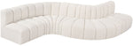 Arc - Boucle Fabric 6 Piece Curved Modular Sofa