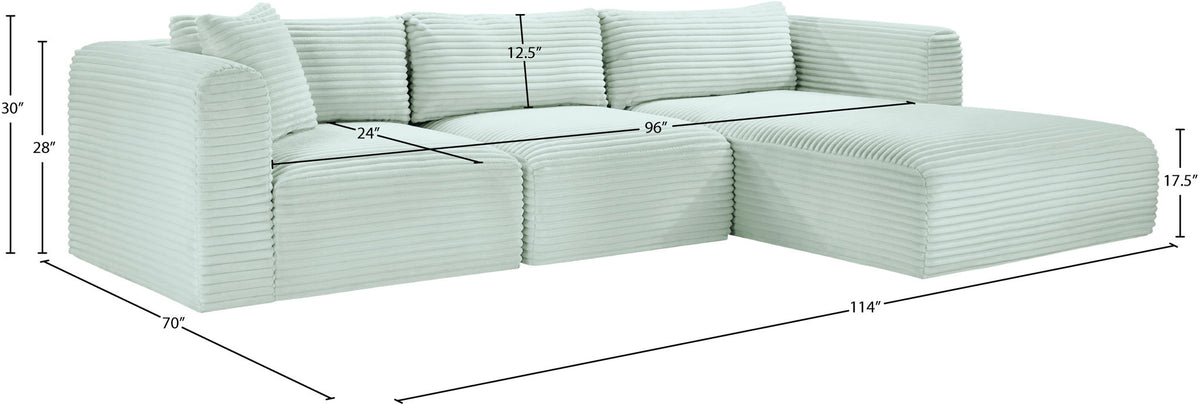 Shaggy - 3 Piece Modular Sectional