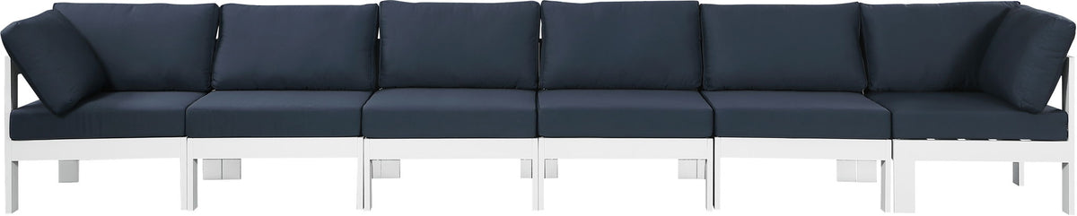 Nizuc - Outdoor Patio 6 Seat Modular Sofa With White Frame