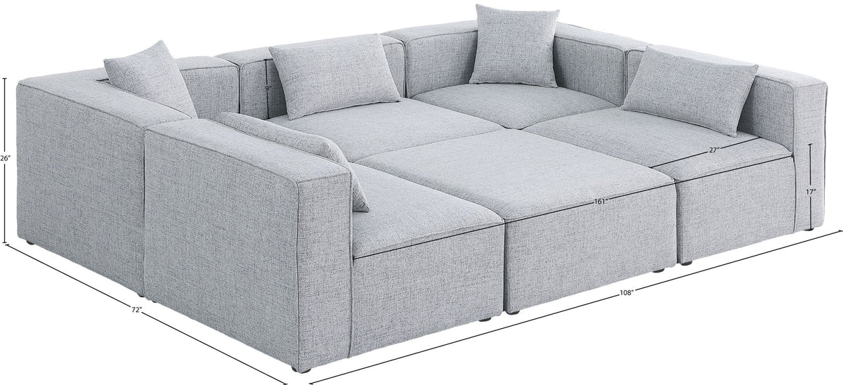 Cube - Linen 6 Piece Modular Sectional