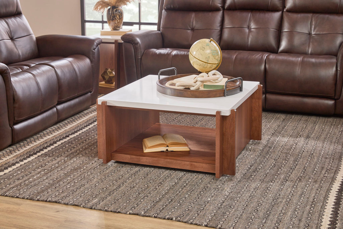 Lincoln - Square Coffee Table With Casters - Warm Walnut