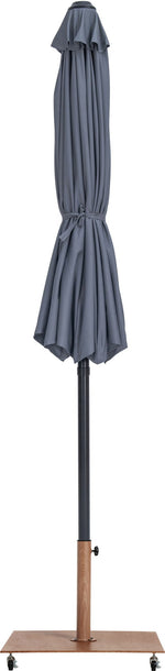 Fiji - Aluminum Patio Umbrella With Square Teak And Black Base
