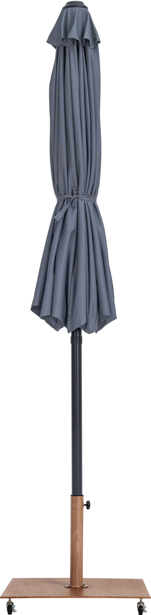 Fiji - Aluminum Patio Umbrella With Square Teak And Black Base