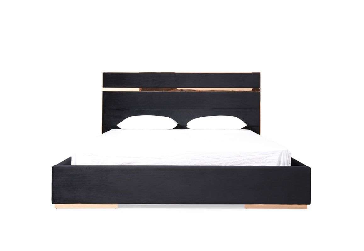 Cartier Modern Black & Rosegold Bedroom Set by VIG Furniture - View 3