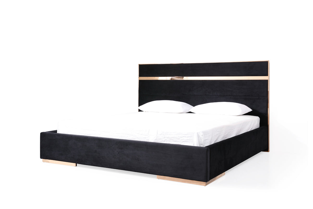 Cartier Modern Black & Rosegold Bedroom Set by VIG Furniture - View 5