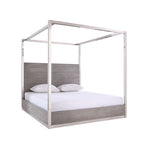 Queen Arlene Modern Grey Elm & Stainless Steel Bedroom Set