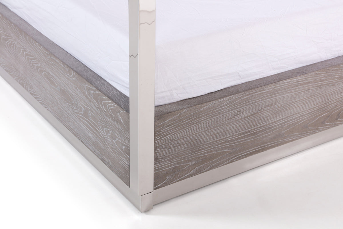 Arlene Modern Grey Elm & Stainless Steel Bedroom Set by VIG Furniture - View 12