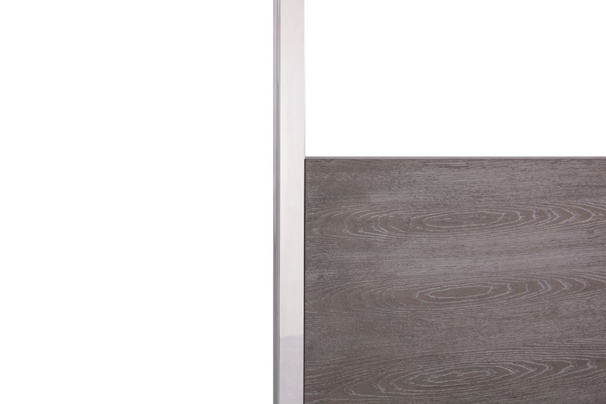 Queen Arlene Modern Grey Elm & Stainless Steel Bedroom Set