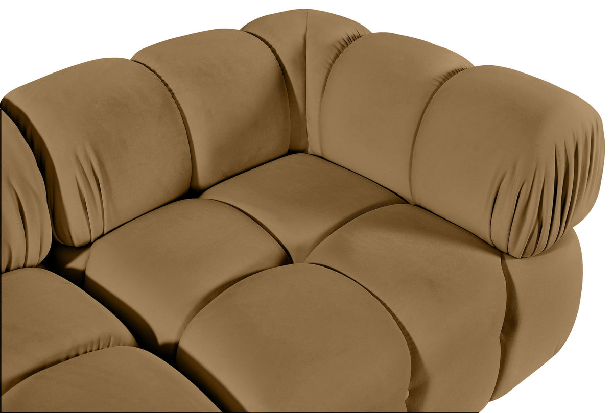 Orin - Velvet Performance Fabric Upholstered 2 Piece Modular Sofa (2 Corner Chairs)