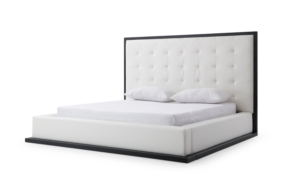 Eastern King Beth Modern Wenge & White Leatherette Bed by VIG Furniture - View 1