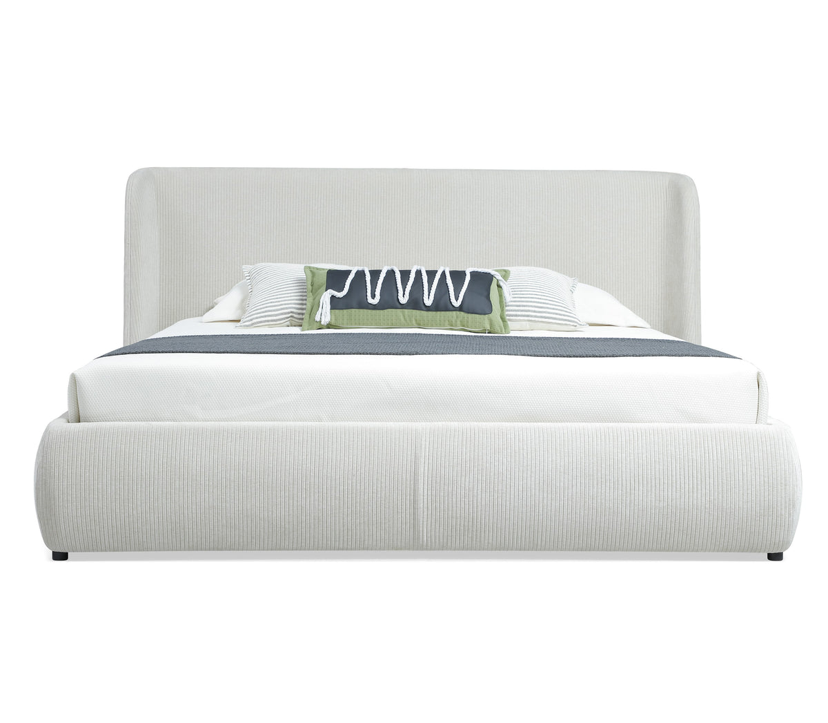 Eastern King Butler - Sample - Off-White Fabric Bed by VIG Furniture - View 1