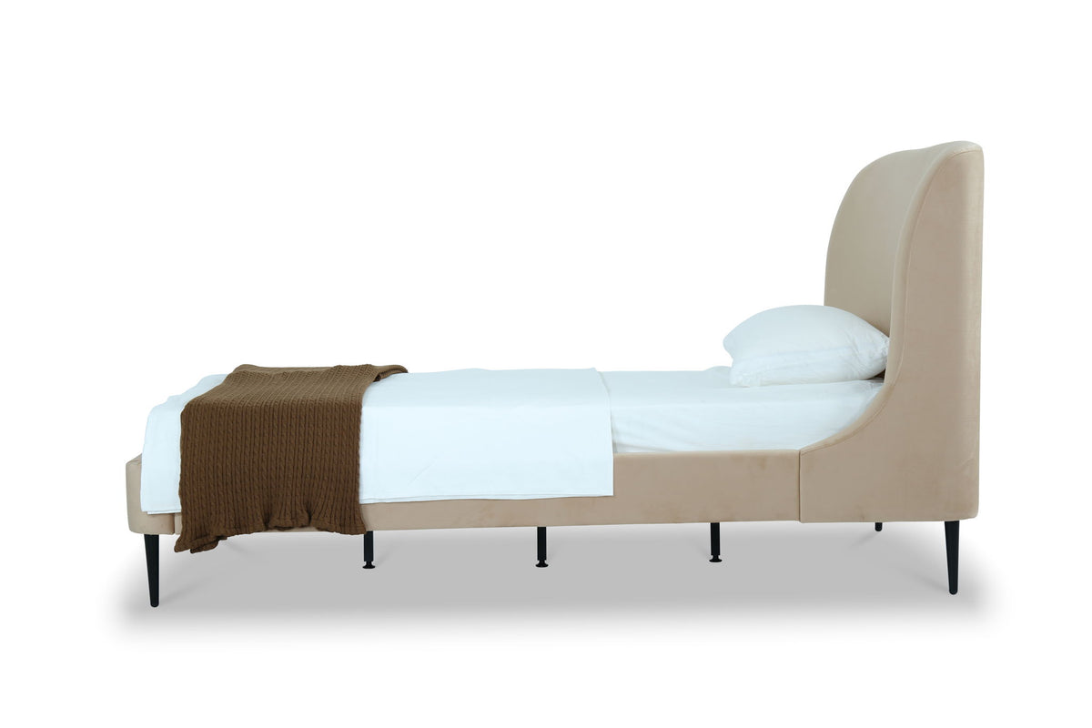 Heather - Twin Bed - Taupe And Black