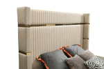 Sterling Modern Beige Bonded Leather & Gold Bed by VIG Furniture - View 2