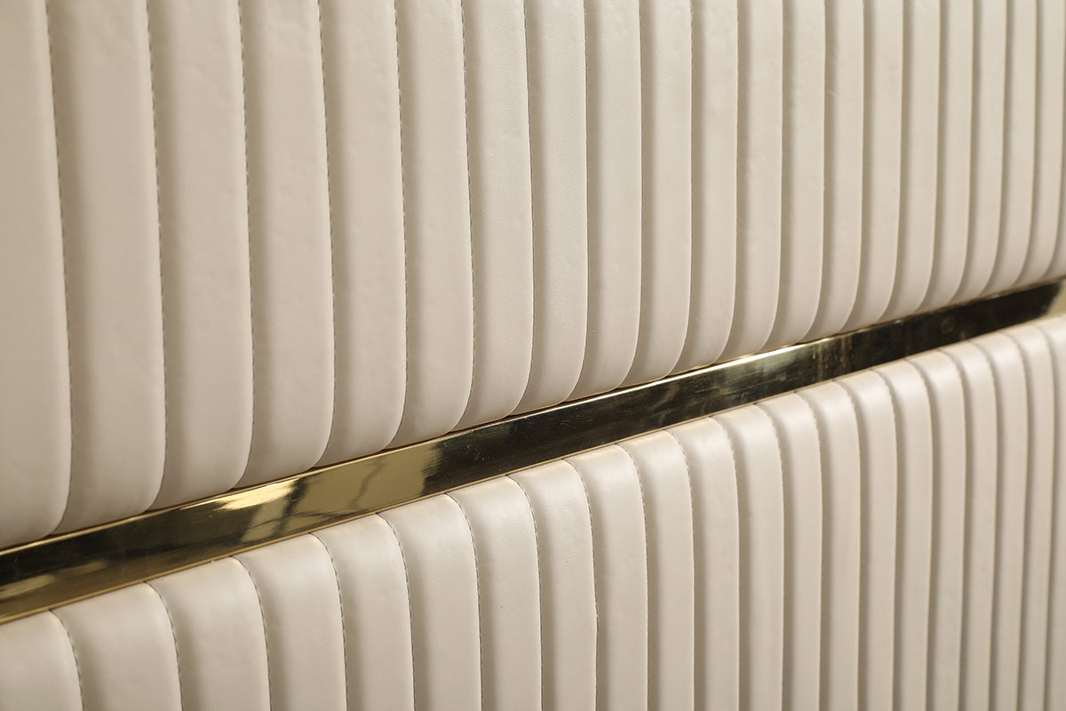 Sterling Modern Beige Bonded Leather & Gold Bed by VIG Furniture - View 4