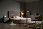 Duke Modern Grey Velvet & Black Gun Chrome Bed by VIG Furniture - View 4